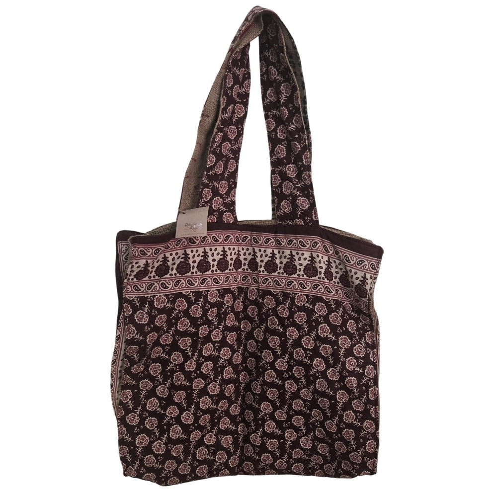 Rahab's Rope NWT Everyday Tote Bag, Cotton With Burlap Lining. Hippie Market Bag